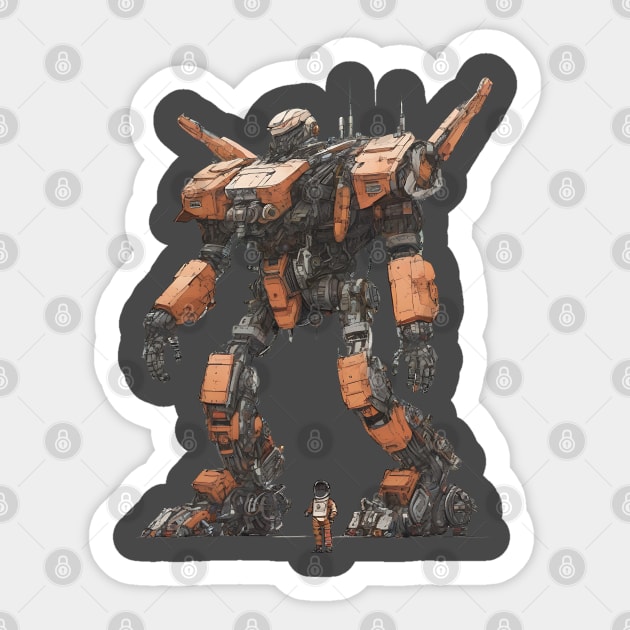 Big Red Mecha | Robot | Anime Sticker by JonHale